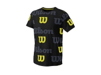 Dětské tenisové tričko Wilson All Over Logo Tech Tee WRA807302 černé