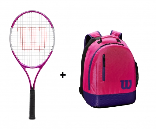 Tenisový set Wilson 25 - Wilson Ultra Pink 25 + Wilson Youth Backpack růžový Tenisový set Wilson 25 - Wilson Ultra Pink 25 + Wilson Youth Backpack růžový