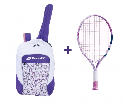 Tenisový set Babolat 19 - raketa B´Fly 19 + batoh Junior Club fialový Tenisový set Babolat 19 - raketa B´Fly 19 + batoh Junior Club fialový