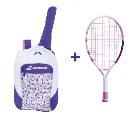 Tenisový set Babolat 21 - raketa B´Fly 21 + batoh Junior Club fialový Tenisový set Babolat 21 - raketa B´Fly 21 + batoh Junior Club fialový