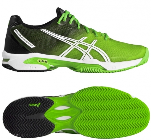 tenisová obuv ASICS GEL-SOLUTION SPEED 2 CLAY E401J-8590 zelená tenisová obuv ASICS GEL-SOLUTION SPEED 2 CLAY E401J-8590 zelená