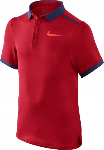 Jungen Tennis T-Shirt Nike Solid Polo 724435-657 rot Jungen Tennis T-Shirt Nike Solid Polo 724435-657 rot