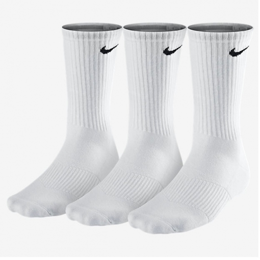 Tenisové ponožky NIKE Lightweight Crew SX4704-101 bílé - tenké, vysoké Tenisové ponožky NIKE Lightweight Crew SX4704-101 bílé - tenké, vysoké