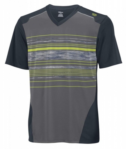 dětské tenisové tričko Wilson Specialist Stripe V Neck zelené WRS2017200 dětské tenisové tričko Wilson Specialist Stripe V Neck zelené WRS2017200
