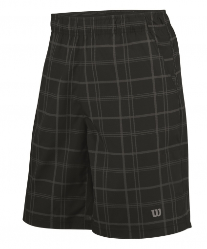 Dětské tenisové kraťasy Wilson Rush Plaid 8 Short, WR2008700 černo-šedé Dětské tenisové kraťasy Wilson Rush Plaid 8 Short, WR2008700 černo-šedé