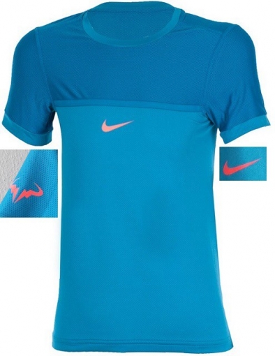 Tenisové tričko Nike Challenger Premier Rafa Crew modré 646097-407 Tenisové tričko Nike Challenger Premier Rafa Crew modré 646097-407