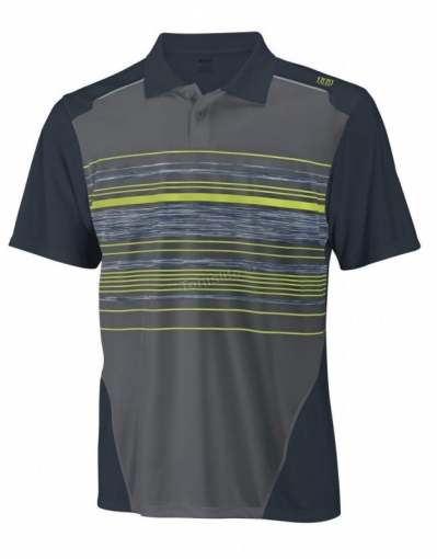tenisová polokošile Wilson Specialist Stripe Polo WR1071200 černo-zelená tenisová polokošile Wilson Specialist Stripe Polo WR1071200 černo-zelená