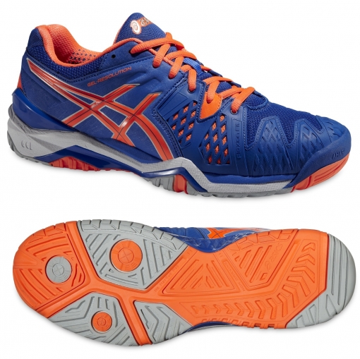 Tenisová obuv Asics Gel Resolution 6 E500Y-4230 modro-oranžová Tenisová obuv Asics Gel Resolution 6 E500Y-4230 modro-oranžová