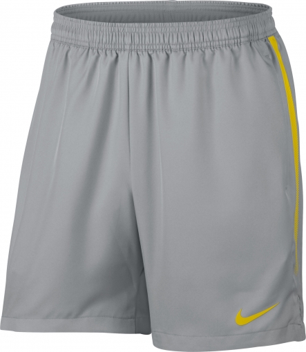 Tenisové kraťasy Nike Court Dry Short 7´´ 830817-092 šedé se žlutou Tenisové kraťasy Nike Court Dry Short 7´´ 830817-092 šedé se žlutou