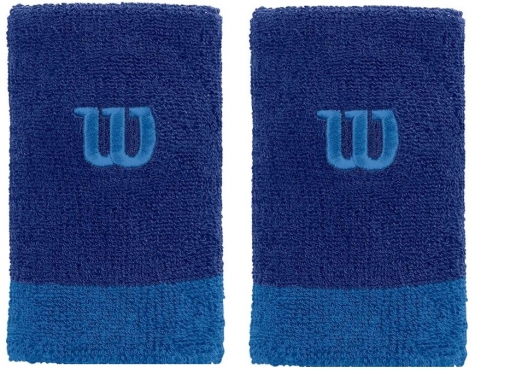 Tenisové potítko WILSON Extra Wide Wristband modré Tenisové potítko WILSON Extra Wide Wristband modré