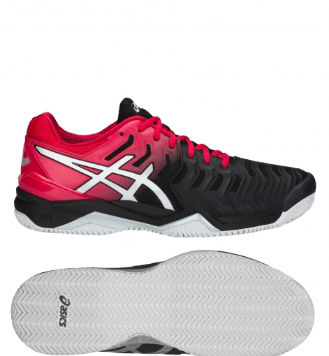 Tenisová obuv Asics Gel Resolution 7 Clay E702Y-001 černo-červené Tenisová obuv Asics Gel Resolution 7 Clay E702Y-001 černo-červené