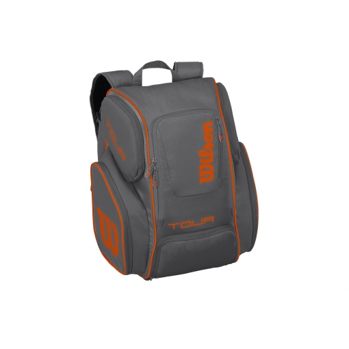 Tenisový batoh Wilson Tour V Backpack Large šedo-oranžový Tenisový batoh Wilson Tour V Backpack Large šedo-oranžový
