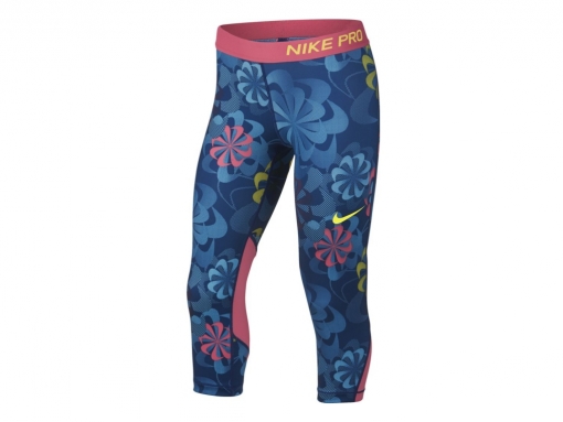 Dívčí legíny Nike Pro Capri 938996-431 modro-růžové Dívčí legíny Nike Pro Capri 938996-431 modro-růžové