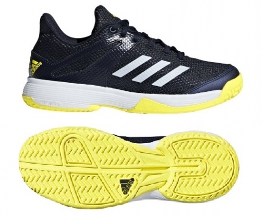 Kinder Tennisschuhe Adidas Adizero Club K BB7942 blau-gelb Kinder Tennisschuhe Adidas Adizero Club K BB7942 blau-gelb