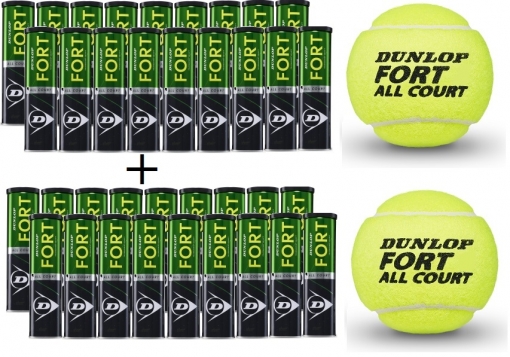 Tenisové míče DUNLOP FORT all court TS 2 kartóny Tenisové míče DUNLOP FORT all court TS 2 kartóny