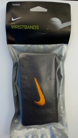 Tenisové potítko Nike potítko šedé s oranžovým znakem Tenisové potítko Nike potítko šedé s oranžovým znakem