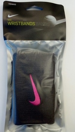 Tenisové potítko Nike potítko šedé s růžovým znakem Tenisové potítko Nike potítko šedé s růžovým znakem