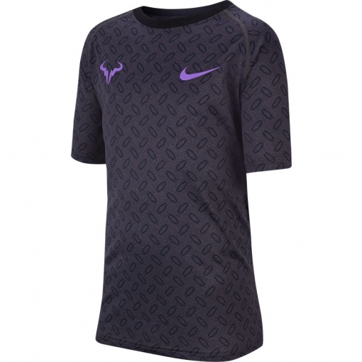 Dětské tenisové tričko Nike RafaTee BV7032-015 černé Dětské tenisové tričko Nike RafaTee BV7032-015 černé