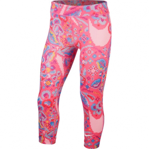 Dívčí legíny Nike Traning Capris 3/4 CJ7031-639 růžové Dívčí legíny Nike Traning Capris 3/4 CJ7031-639 růžové
