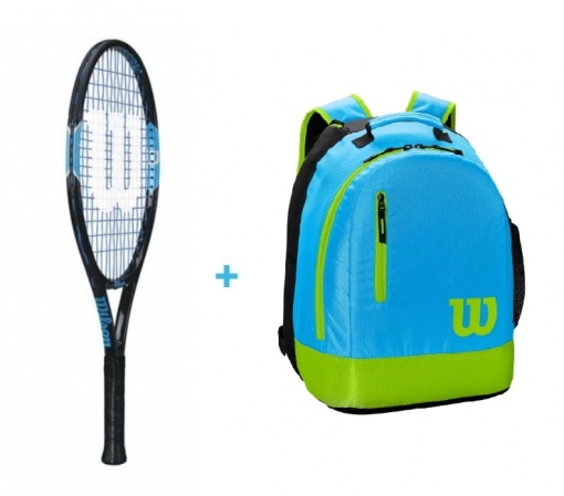 Kinder Tennisschläger Wilson Ultra Team 23 + WIlson Youth Backpack blau Kinder Tennisschläger Wilson Ultra Team 23 + WIlson Youth Backpack blau