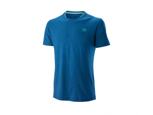 Tenisové tričko Wilson Competition Flecked Crew T-Shirt WRA773401 modré Tenisové tričko Wilson Competition Flecked Crew T-Shirt WRA773401 modré