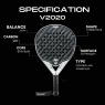 Padelová raketa Skull Padel V2020 White black