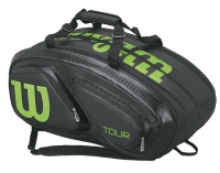 Tennistasche Wilson TOUR V 15 schwarz/grün Tennistasche Wilson TOUR V 15 schwarz/grün