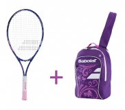 Kinder Tennisschläger Babolat B´FLY 25 + Kinderrucksack Babolat Junior Club Backpack purple Kinder Tennisschläger Babolat B´FLY 25 + Kinderrucksack Babolat Junior Club Backpack purple