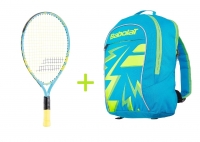 Kinder Tennisschläger Babolat BALLFIGHTER 21 + Kinderrucksack Babolat Junior Club Backpack blau Kinder Tennisschläger Babolat BALLFIGHTER 21 + Kinderrucksack Babolat Junior Club Backpack blau