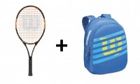 Set Wilson 25 - Kindertennisschläger Burn 25 + Kinderrucksack Match JR blau Set Wilson 25 - Kindertennisschläger Burn 25 + Kinderrucksack Match JR blau