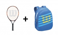 Set Wilson 21 - Kindertennisschläger Burn 21 + Kinderrucksack Match JR blau Set Wilson 21 - Kindertennisschläger Burn 21 + Kinderrucksack Match JR blau