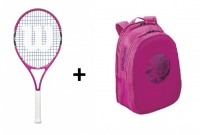 Tennis Set Wilson 25 - Schläger Burn 25 pink + Match Jr Backpack violet Tennis Set Wilson 25 - Schläger Burn 25 pink + Match Jr Backpack violet