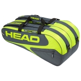 Tennistasche Head Elite 9R Supercombi 2019 grau-gelb Tennistasche Head Elite 9R Supercombi 2019 grau-gelb