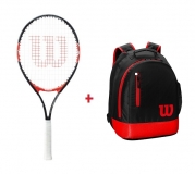 Kinder Tennisschläger Wilson FEDERER 25 + Kinderrucksack Wilson Youth Backpack rot Kinder Tennisschläger Wilson FEDERER 25 + Kinderrucksack Wilson Youth Backpack rot