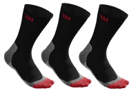 Tenisové ponožky Wilson High-End CREW Sock 3 páry černé Tenisové ponožky Wilson High-End CREW Sock 3 páry černé